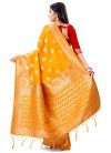 Mustard and Red Woven Work Designer Traditional Saree - 3