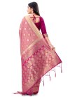 Fuchsia and Hot Pink Dola Silk Contemporary Style Saree - 3