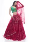 Net Crimson and Sea Green Trendy Designer Lehenga Choli - 3