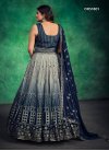 Grey and Navy Blue Faux Georgette Readymade Classic Gown For Festival - 3