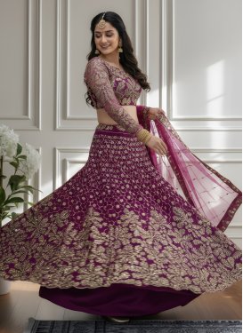 Embroidered Work Trendy Lehenga Choli For Party in Fuchsia