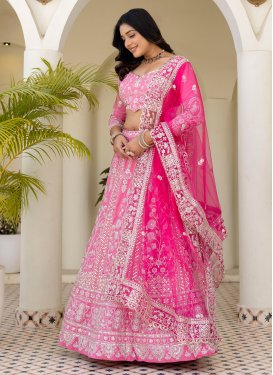 Crepe Silk Trendy Lehenga Choli with Embroidered Work for Festival in Pink