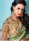 Coral and Mint Green Contemporary Style Saree - 1