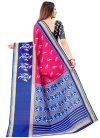 Blue and Rose Pink Cotton Contemporary Style Saree - 2