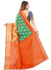 Green and Orange Contemporary Style Saree For Casual - 2