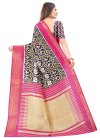 Black and Hot Pink Traditional Designer Saree - 2