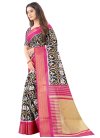 Black and Hot Pink Traditional Designer Saree - 1
