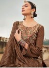 Woven Work Jacquard Silk Palazzo Style Pakistani Salwar Suit - 1