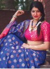 Blue and Rose Pink Contemporary Style Saree - 1