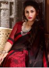 Lace Work Black and Red Trendy Classic Saree - 1