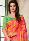 Hot Pink and Mint Green Cotton Silk Trendy Classic Saree - 1