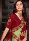 Olive and Red Designer Traditional Saree - 1