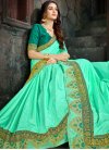 Sea Green and Turquoise Trendy Classic Saree For Ceremonial - 1