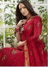 Embroidered Work Faux Georgette Classic Saree - 1