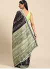 Black and Mint Green Silk Blend Designer Traditional Saree - 1