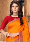 Orange and Red Traditional Designer Saree - 1