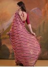 Georgette Pink and Red Mirror Work Designer Contemporary Style Saree - 3