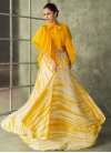 Cream and Yellow Designer A Line Lehenga Choli For Ceremonial - 2