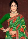 Green and Red Trendy Classic Saree For Casual - 1