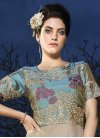 Satin Silk Embroidered Work Readymade Long Length Gown - 1