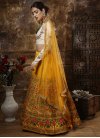 Mustard and Off White Embroidered Work A Line Lehenga Choli - 1