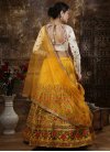 Mustard and Off White Embroidered Work A Line Lehenga Choli - 2