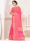 Banarasi Silk Hot Pink and Rose Pink Classic Saree For Ceremonial - 1