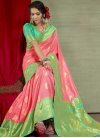 Art Silk Mint Green and Pink Trendy Classic Saree - 1