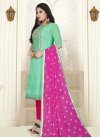 Rose Pink and Sea Green Pant Style Salwar Kameez - 1