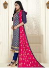 Jacquard Silk Pant Style Straight Salwar Kameez - 1