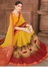 Brasso Digital Print Work Red and Yellow Traditional Saree - 1