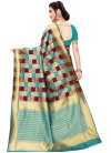 Firozi and Maroon Banarasi Silk Contemporary Style Saree For Casual - 1