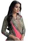 Grey and Hot Pink Pant Style Classic Salwar Suit - 1