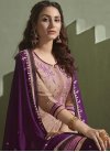 Beige and Purple Trendy Patiala Salwar Suit For Festival - 1