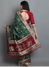 Malbari Silk Bottle Green and Red Trendy Classic Saree - 2