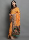 Green and Mustard Malbari Silk Designer Contemporary Style Saree - 2