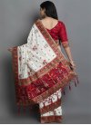 Maroon and White Art Silk Traditional Designer Saree - 2