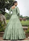 Cotton Embroidered Work Floor Length Gown - 1