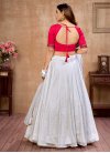 Off White and Red Faux Georgette Trendy Lehenga Choli For Ceremonial - 1