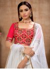 Off White and Red Faux Georgette Trendy Lehenga Choli For Ceremonial - 2