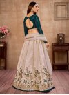 Beige and Teal Trendy A Line Lehenga Choli For Ceremonial - 2
