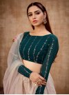 Beige and Teal Trendy A Line Lehenga Choli For Ceremonial - 1