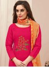 Orange and Rose Pink Trendy Churidar Salwar Suit For Casual - 1