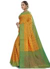 Banarasi Silk Green and Yellow Trendy Saree - 2