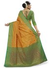 Banarasi Silk Green and Yellow Trendy Saree - 1