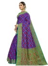 Banarasi Silk Thread Work Blue and Green Traditional Saree - 1