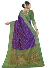 Banarasi Silk Thread Work Blue and Green Traditional Saree - 2