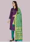 Banarasi Silk Trendy Churidar Salwar Kameez - 1