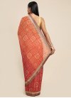Bandhej Print Work Chiffon Traditional Designer Saree For Casual - 1