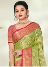 Aloe Veera Green and Red Woven Work  Traditional Designer Saree - 1